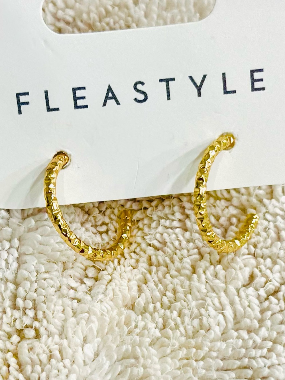NEW! Textured Gold Hoops NWT